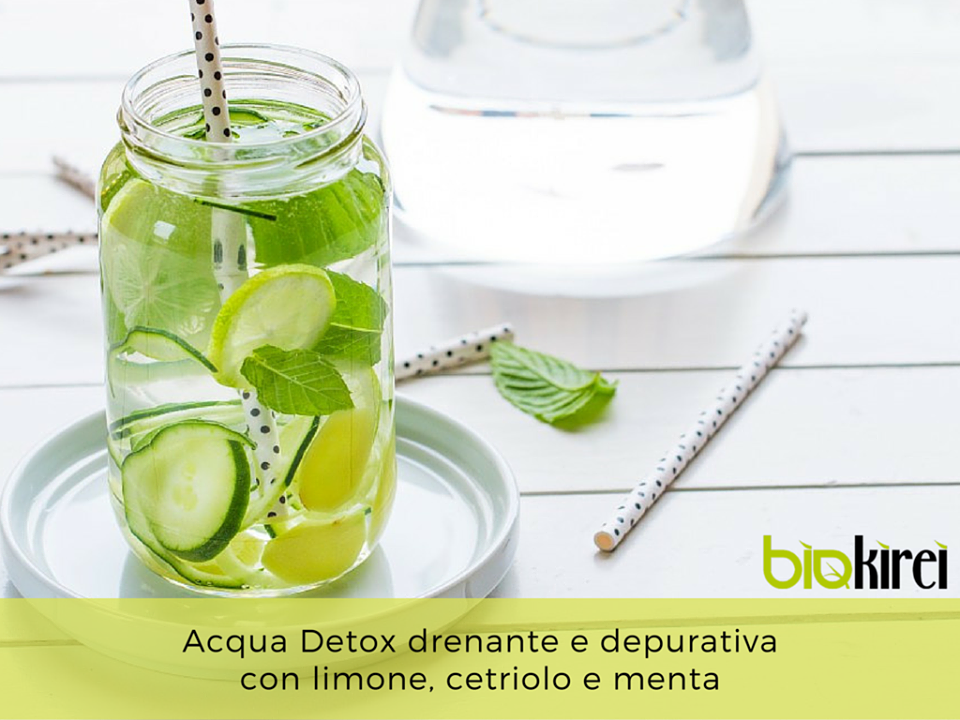 acqua detox cetriolo, limone e menta